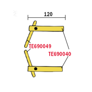 XA2-BENT ARM PAIR  -  TE690049